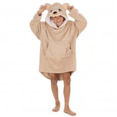 18C884: Kids Novelty Plush Oversized Heavy Weight Hoodie- Teddy (One Size - 7-13 Years)